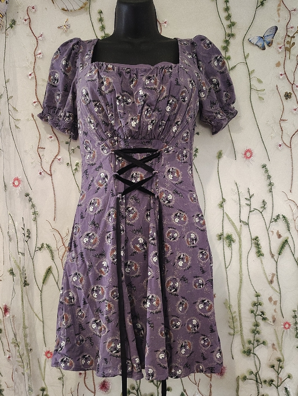 Nightmare Before Christmas Her Universe Mini Dress Black Lace-Up Jack & Sally